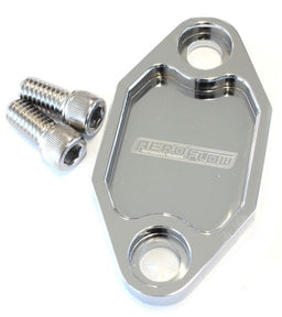 Aeroflow Performance Suit Holden V8 Billet Fuel Pump Block-Off Plate - Chrome AF64-2029C Autofit
