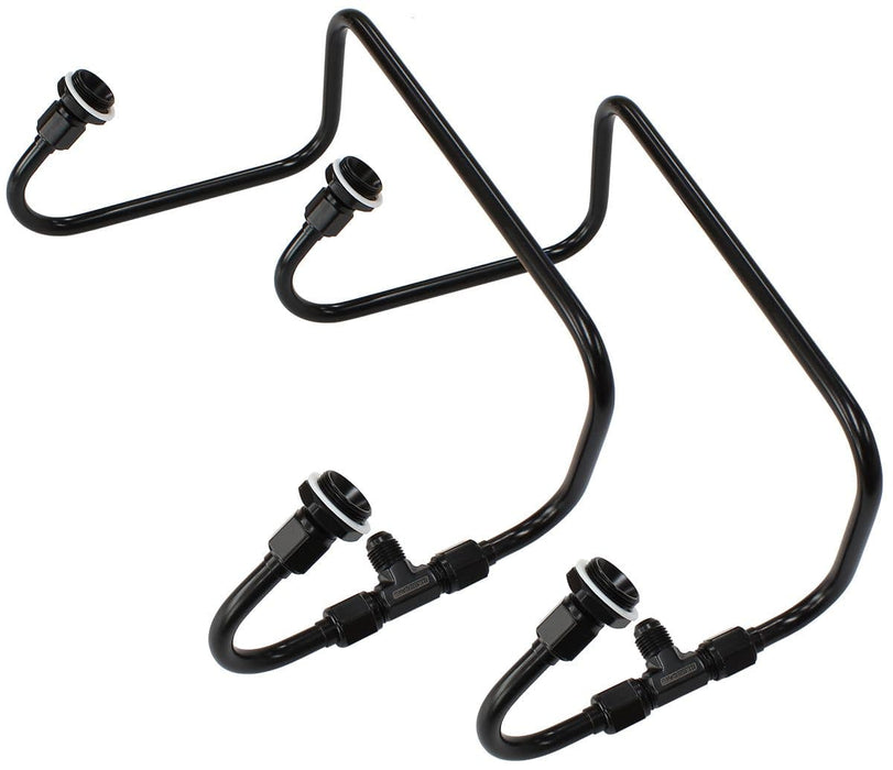 Aeroflow Performance Suit Holley 4150 Series Carburettors Black S/S Dual Inlet Fuel Line Kit AF30-2671BLK Autofit