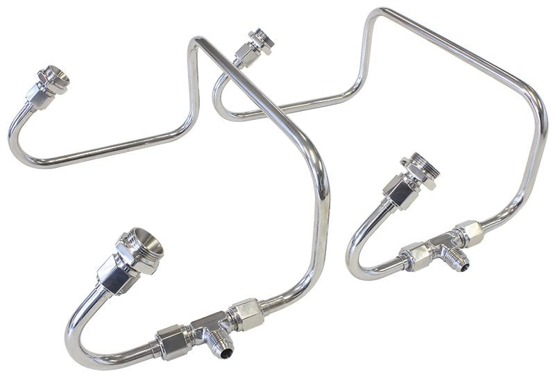 Aeroflow Performance Suit Holley 4150 Series Carburettors Polished S/S Dual Inlet Fuel Line Kit AF30-2671 Autofit