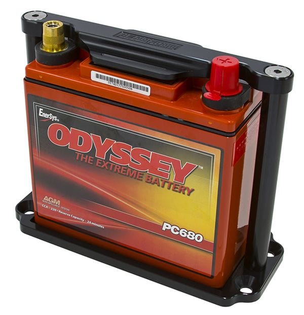 Aeroflow Performance Suit Odyssey ODPC680 battery, Black finish Billet Aluminium Battery Trays AF64-2100BLK Autofit