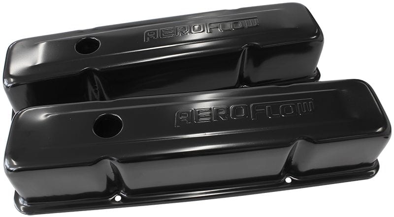 Aeroflow Performance Suit SB Chev With Aeroflow Logo, Tall Black Steel Valve Covers AF1822-5000 Autofit