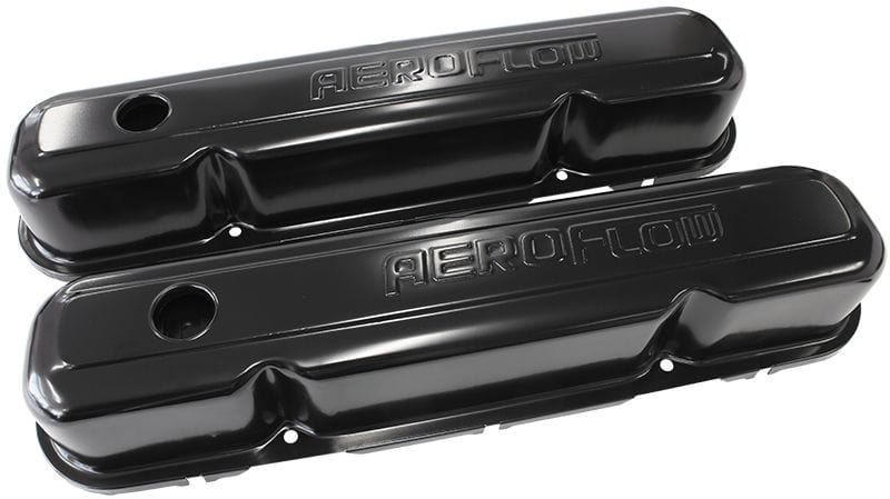 Aeroflow Performance Suit SB Chrysler 318-340-360 With Aeroflow Logo Black Steel Valve Covers AF1822-5006 Autofit