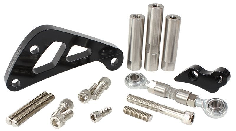 Aeroflow Performance Suit Small Block Chevy Mid mount driver side with long water pump, Bl Billet Aluminium Alternator Bracket AF64-4002BLK Autofit