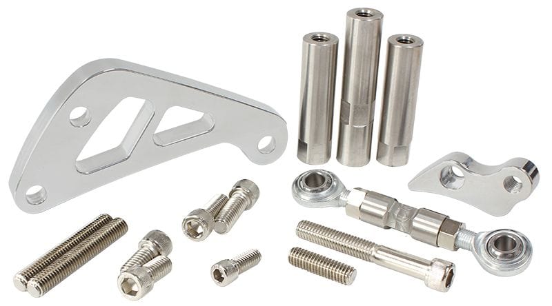 Aeroflow Performance Suit Small Block Chevy Mid mount driver side with long water pump, Po Billet Aluminium Alternator Bracket AF64-4002 Autofit