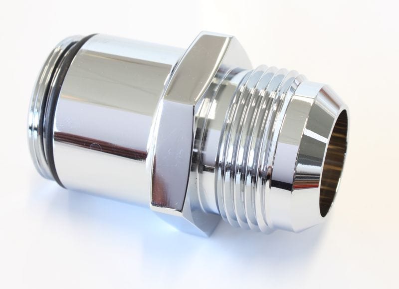 Aeroflow Performance Suits 360° Swivel Aeroflow Water Necks -16 AN Water Neck Adapter - Chrome AF64-2073C Autofit