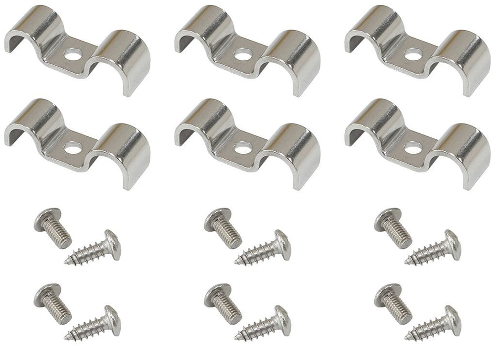 Aeroflow Performance Suits 5/16" & 3/8" Hard line Dual Stainless Steel Hard line Clamps (6 Pack) AF300-06-05 Autofit