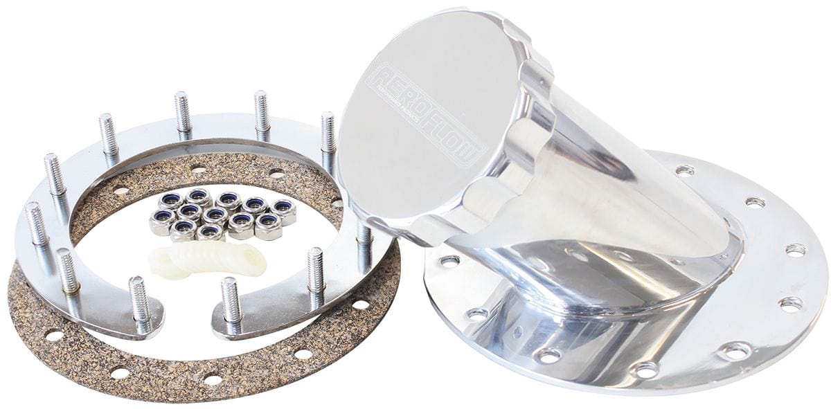 Aeroflow Performance Suits Aeroflow Fuel Cells, Polished Finish Remote Fuel Cell Filler 45° 2-1/2" Neck AF85-3000 Autofit