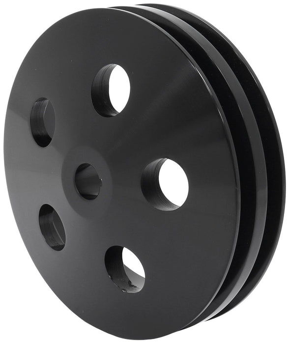 Aeroflow Performance Suits GM Saginaw Pump Power Steering Pump Pulley with Double Groove - Black Finish AF83-1004BLK Autofit