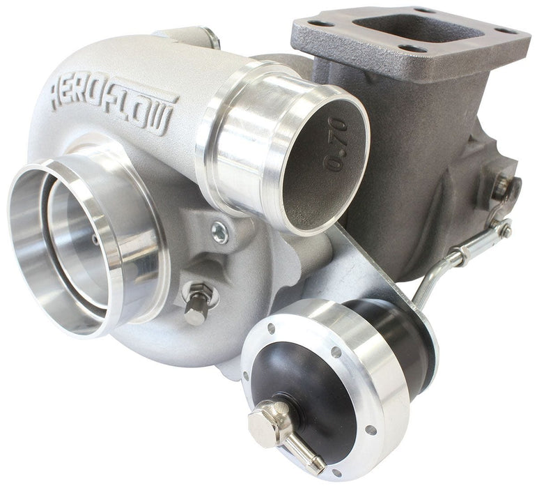 Aeroflow Performance T3 Inlet Flange, Ford 5-Bolt Exhaust Flange BOOSTED B5455 T3 .83 Internal Wastegate Turbocharger 660HP, Natural Cast Finish Autofit