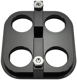 Aeroflow Performance Universal Modular 4-Port Square Billet Bulkhead Plate Universal Modular 4-Port Square Billet Bulkhead Plate AF88-2022BLK Autofit