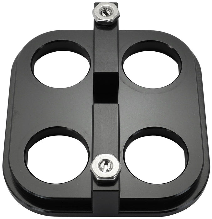Aeroflow Performance Universal Modular 4-Port Square Billet Bulkhead Plate Universal Modular 4-Port Square Billet Bulkhead Plate AF88-2022BLK Autofit