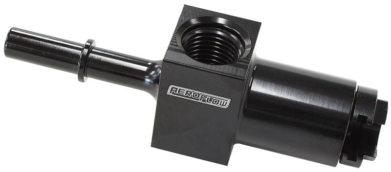 Aeroflow Performance With 1/8" NPT and -8 ORB Ports Push-On 3/8" Female to Male EFI Fuel Fitting - Black AF905-02BLK Autofit