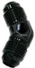 Aeroflow Performance With 1/8" NPT Port. Black Finish 45° Male Flare Union -6AN AF827-06PBLK Autofit