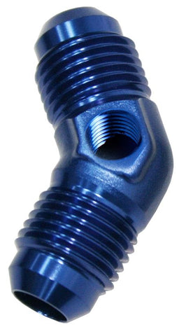 Aeroflow Performance With 1/8" NPT Port. Blue Finish 45° Male Flare Union -6AN AF827-06P Autofit