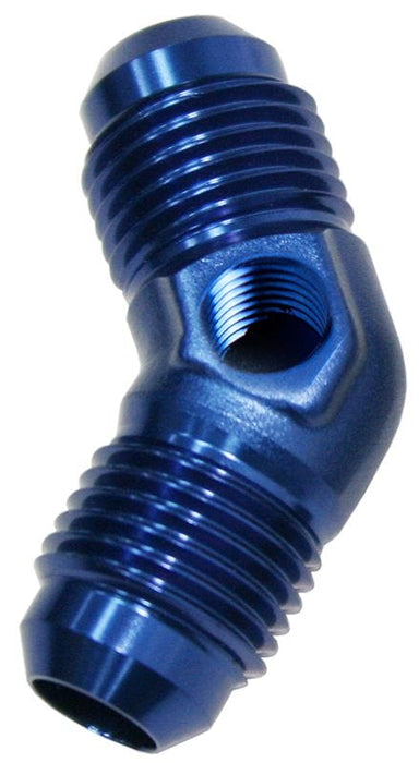 Aeroflow Performance With 1/8" NPT Port. Blue Finish 45° Male Flare Union -8AN AF827-08P Autofit