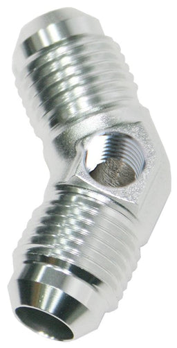 Aeroflow Performance With 1/8" NPT Port. Silver Finish 45° Male Flare Union -8AN AF827-08PS Autofit
