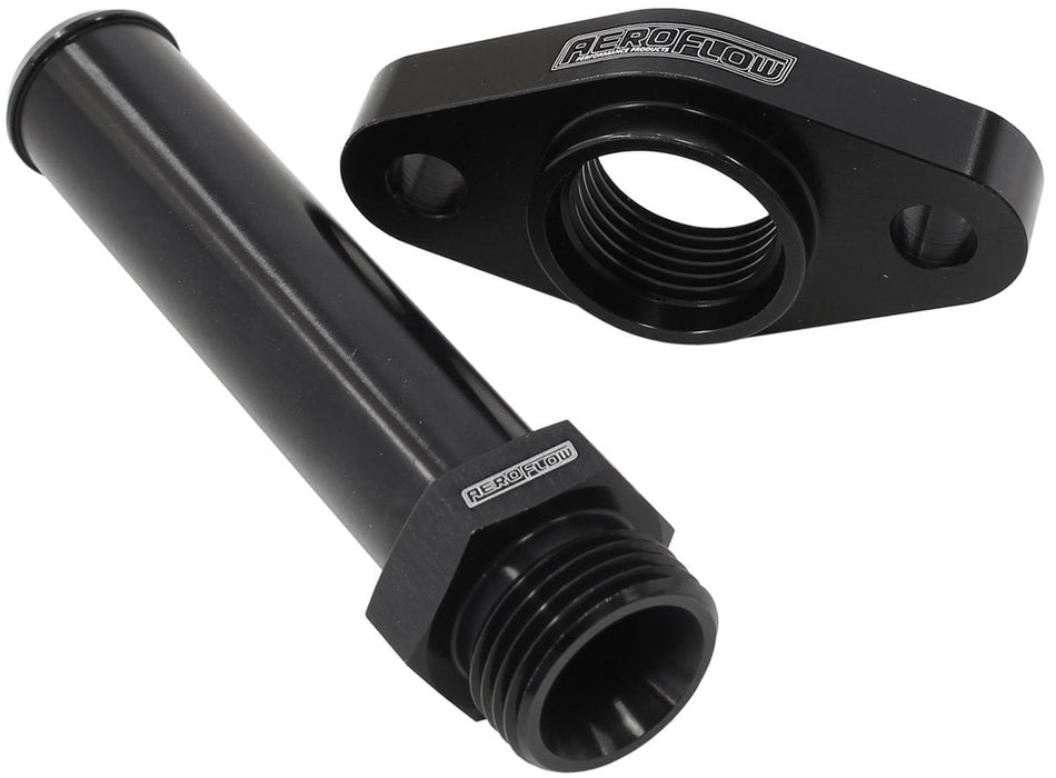 Aeroflow Performance With 100mm x 19mm Barb, 51mm Hole Centre. Black Finish. Turbo Drain Adapter AF463-17 Autofit