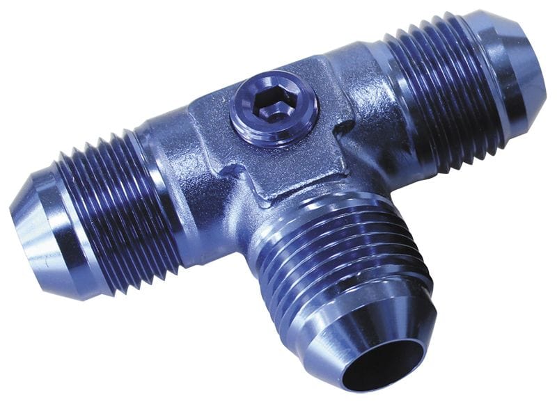 Aeroflow Performance With 2 x 1/8" NPT Ports, Blue Finish Flare AN Tee -6AN AF824-06P Autofit