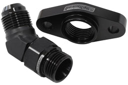 Aeroflow Performance With 45° -10AN Fitting, 51mm Hole Centre. Black Finish. Turbo Drain Adapter AF463-16 Autofit