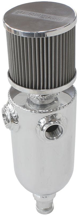Aeroflow Performance With Dual -8 ORB Ports & Stainless Steel Breather Universal Breather Tank - Polished AF77-1030 Autofit