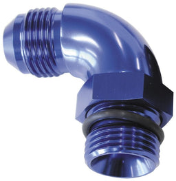 Aeroflow Performance With Jam Nut, Blue Finish 90° ORB to Male AN Full Flow Adapter -10 ORB to -8AN AF903-08-10 Autofit