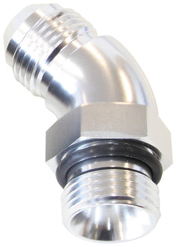 Aeroflow Performance With Jam Nut, Silver Finish 45° ORB to Male AN Full Flow Adapter -6 ORB to -4AN AF902-04-06S Autofit