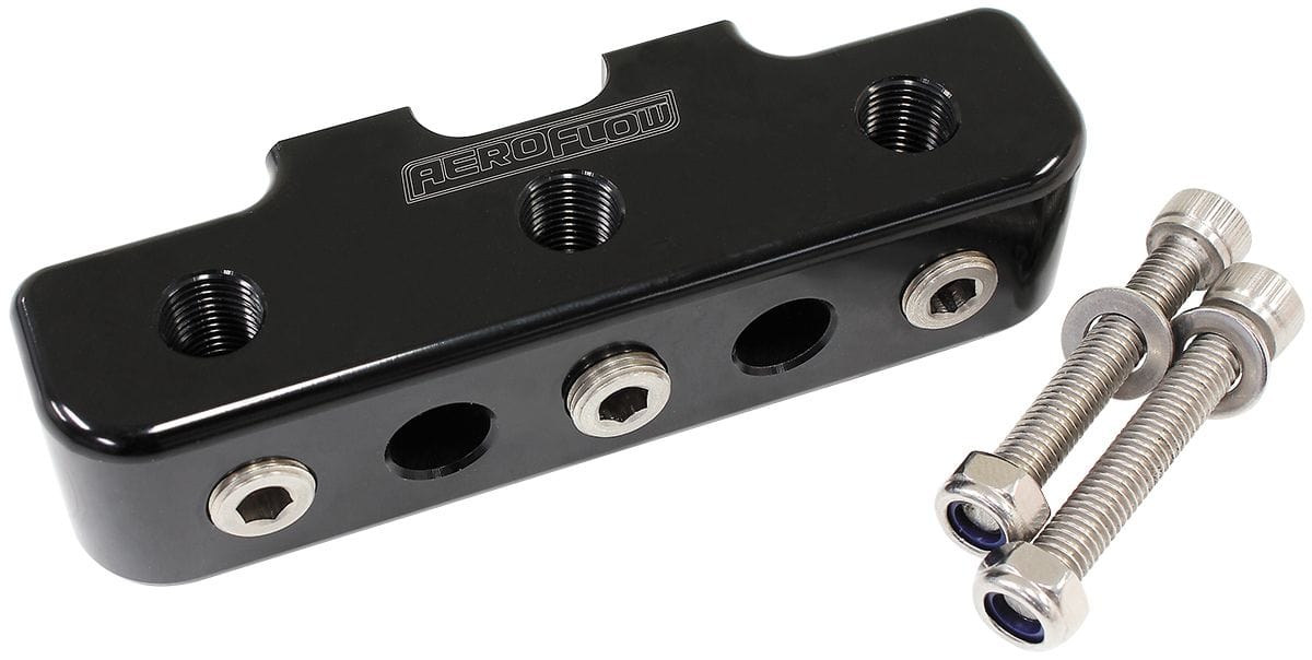 Aeroflow Performance With X9 1/8" NPT Pressure Sensor Block - Black AF456-03BLK Autofit
