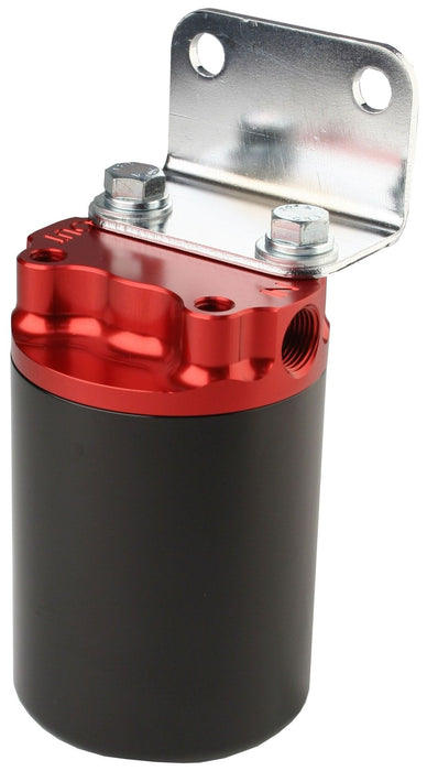 AEROMOTIVE 3/8" NPT Ports, Red Top, Black Bottom Canister 100 Micron High-Flow Fuel Filter ARO12319 Autofit