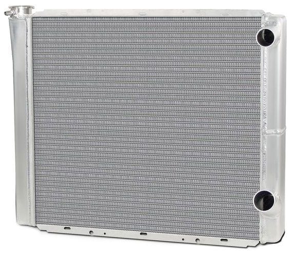 AFCO Natural Satin Finish, 24" x 18.5", LH Filler, RH Inlet, RH outlet Universal Fit Double Pass Aluminium Radiator AFC80127NDP Autofit
