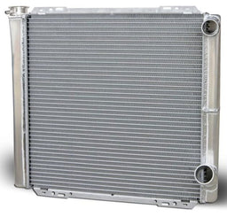 AFCO Natural Satin Finish, Double Pass, 22" x 19", LH Filler, RH Inlet, RH Universal Fit Cross Flow Aluminium Radiator AFC80100NDP Autofit