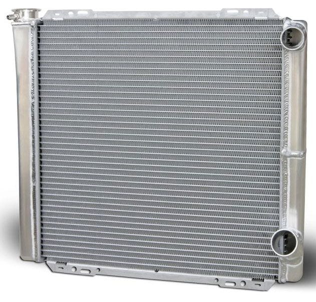 AFCO Natural Satin Finish, Double Pass, 22" x 19", LH Filler, RH Inlet, RH Universal Fit Cross Flow Aluminium Radiator AFC80100NDP Autofit