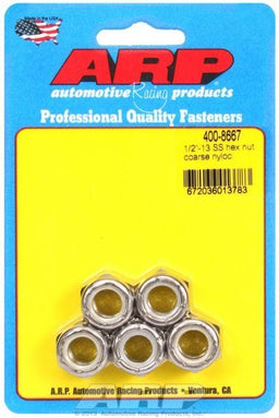 ARP 1/2" UNC Thread (5-Pack) S/S Hex Nyloc Nuts AR400-8667 Autofit
