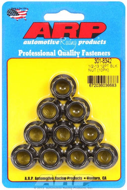 ARP 1/2" UNC Thread, 9/16" Socket (2-Pack) 12-Point Nut, Chrome Moly Black Oxide AR301-8342 Autofit