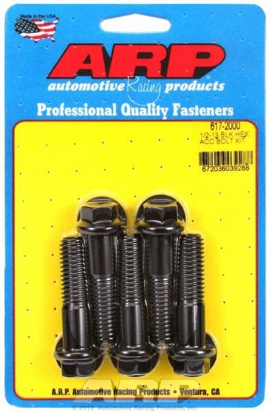 ARP 1/2" UNC x 2.000" UHL With 9/16" Socket Head 5-Pack Bolt Kit, Hex Head Black Oxide AR617-2000 Autofit