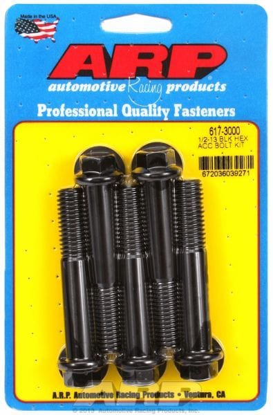 ARP 1/2" UNC x 3.000" UHL With 9/16" Socket Head 5-Pack Bolt Kit, Hex Head Black Oxide AR617-3000 Autofit