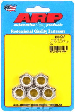 ARP 1/2" UNF Thread (5-Pack) S/S Hex Nyloc Nuts AR400-8767 Autofit