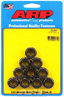 ARP 1/2" UNF Thread x 3/4" Socket (10-Pack) Hex Nut With Flange, Chrome Moly AR200-8637 Autofit