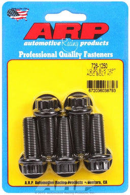 ARP 1/2" UNF x 1.250" UHL With 9/16" Socket Head 5-Pack Bolt Kit, 12-Point Head Black Oxide AR726-1250 Autofit