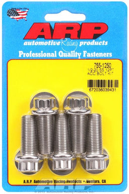 ARP 1/2" UNF x 1.250" UHL With 9/16" Socket Head 5-Pack Bolt Kit, 12-Point Head S/S AR755-1250 Autofit