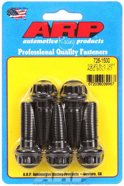 ARP 1/2" UNF x 1.500" UHL With 9/16" Socket Head 5-Pack Bolt Kit, 12-Point Head Black Oxide AR726-1500 Autofit
