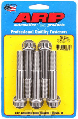 ARP 1/2" UNF x 3.000" UHL With 9/16" Socket Head 5-Pack Bolt Kit, 12-Point Head S/S AR755-3000 Autofit