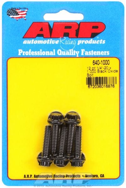 ARP 1/4" UNC x 1.000" UHL With 5/16" Socket Head 5-Pack Bolt Kit, 12-Point Head Black Oxide AR640-1000 Autofit