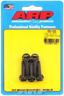 ARP 1/4" UNC x 1.000" UHL With 5/16" Socket Head 5-Pack Bolt Kit, Hex Head Black Oxide AR650-1000 Autofit