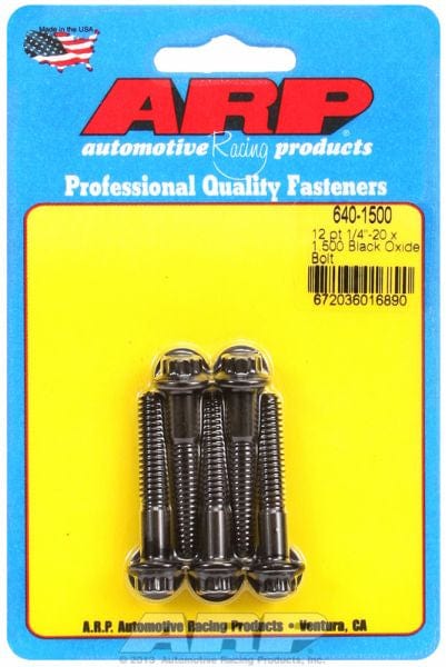 ARP 1/4" UNC x 1.500" UHL With 5/16" Socket Head 5-Pack Bolt Kit, 12-Point Head Black Oxide AR640-1500 Autofit