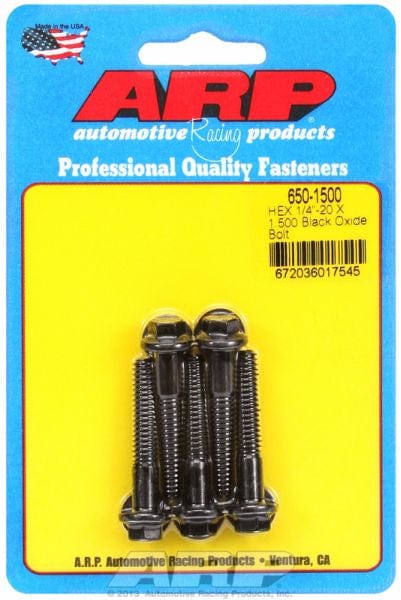 ARP 1/4" UNC x 1.500" UHL With 5/16" Socket Head 5-Pack Bolt Kit, Hex Head Black Oxide AR650-1500 Autofit