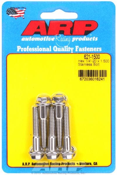 ARP 1/4" UNC x 1.500" UHL With 5/16" Socket Head 5-Pack Bolt Kit, Hex Head S/S AR621-1500 Autofit