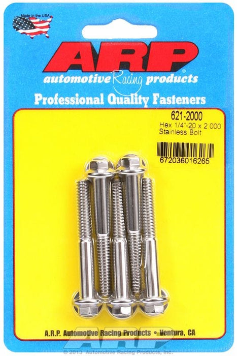 ARP 1/4" UNC x 2.000" UHL With 5/16" Socket Head 5-Pack Bolt Kit, Hex Head S/S AR621-2000 Autofit