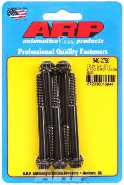 ARP 1/4" UNC x 2.750" UHL With 5/16" Socket Head 5-Pack Bolt Kit, 12-Point Head Black Oxide AR640-2750 Autofit