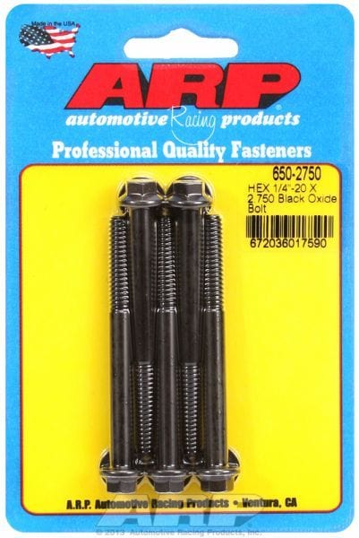 ARP 1/4" UNC x 2.750" UHL With 5/16" Socket Head 5-Pack Bolt Kit, Hex Head Black Oxide AR650-2750 Autofit
