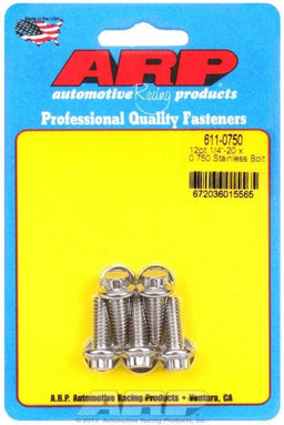 ARP 1/4" UNC x .750" UHL With 5/16" Socket Head 5-Pack Bolt Kit, 12-Point Head S/S AR611-0750 Autofit